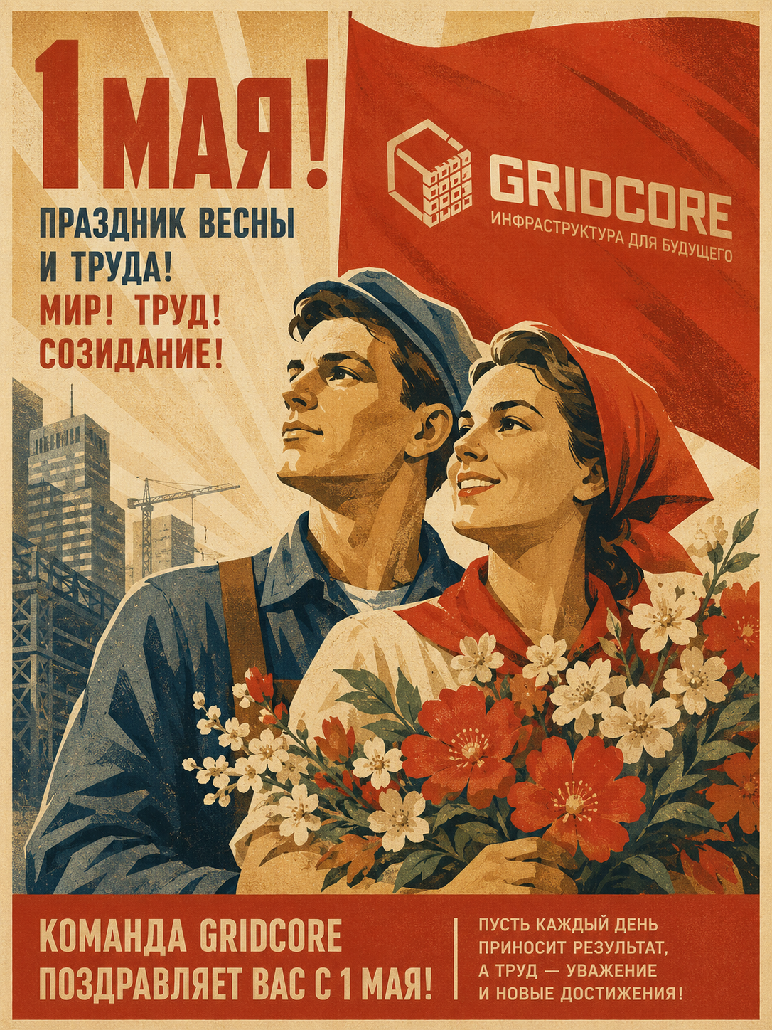 GridCore поздравляет с праздником Весны и Труда! GridCore поздравляет с праздником Весны и Труда!